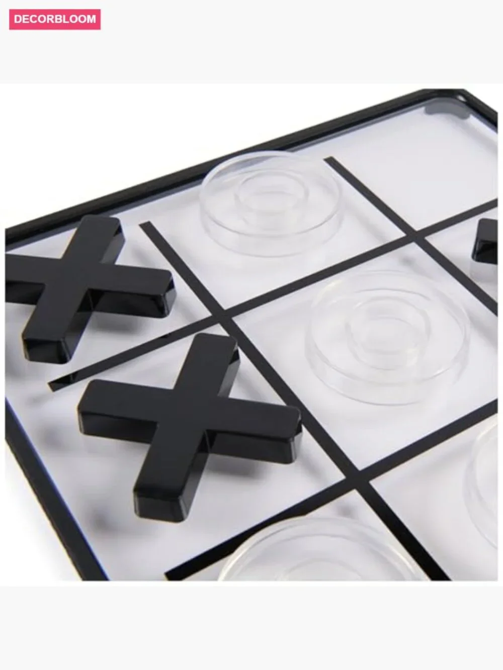 Classic Tic Tac Toe Board Game, Modern Coffee Table Décor, 2 Players - Picture 6 of 7